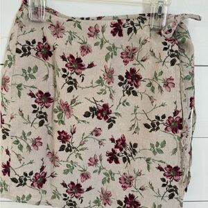 Floral Print Women's Linen Skirt